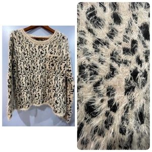 XOXO Leopard Long Sleeve Sweater Size M